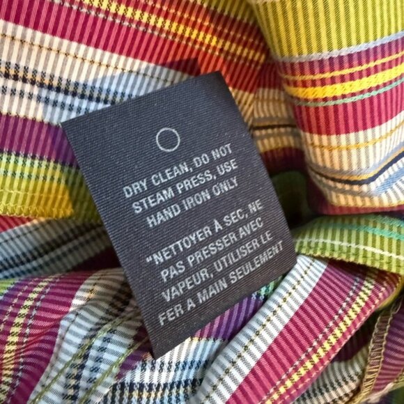 Robert Graham Multi-Colored Long Sleeve Striped Dress Shirt Men's Sz L Flip Cuff - Picture 11 of 15